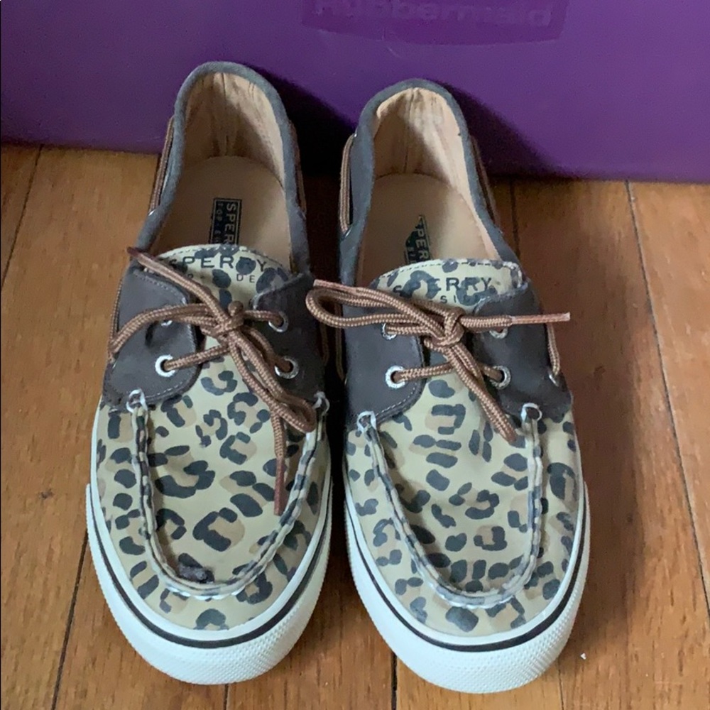 SPERRY TOP-SIDER- BROWN & LEOPARD- WOMENS SIZE 7.5